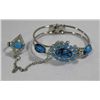 Image 1 : TURQUOISE BANGLE BRACELET WITH ATTACHED RING