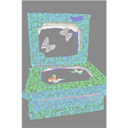 PAIR OF SHINY BLUE BUTTERFLIES X5