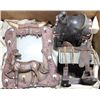 Image 1 : BOX W/ SADDLE BOOKENDS & COWBOY PICTURE FRAME
