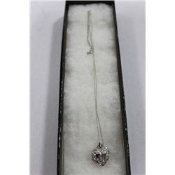 10K WHITE GOLD HEART-SHAPED PENDANT MSRP $329.99