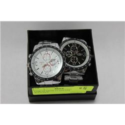 PAIR OF MENS STAINLESS STEEL WATCHES