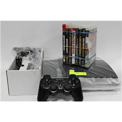 BARELY USED PLAYSTATION 3 WITH TWO CONTROLLERS
