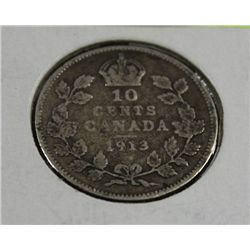 1913 GEORGE V SILVER 10 DIME