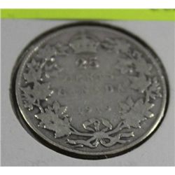 1919 GEORGE V SILVER 25 CENTS