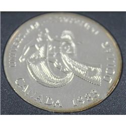 1983 EDMONTON UNIVERSITY GAMES CASED SILVER DOLLAR