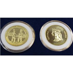 GOLD PLATED ASSEMBLY OF TREATY CHIEF MEDALLIONS