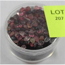 CONTAINER OF LOOSE RUBIES AND AMETHYST