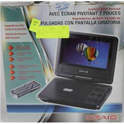CRAIG 7" PORTABLE DVD/CD PLAYER