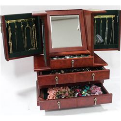 LARGE JEWELLERY BOX W CONTENTS