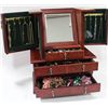 Image 1 : LARGE JEWELLERY BOX W CONTENTS