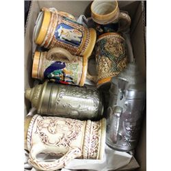 BOX OF 7 COLLECTABLES STEINS