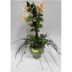 POTTED SILK ROSE PLANT