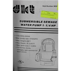 SUBMERSIBLE SEWAGE WATER PUMP 1-1/4 HP