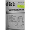 Image 1 : SUBMERSIBLE SEWAGE WATER PUMP 1-1/4 HP