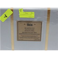 QUEEN DUVET SET 600 TC BLUE