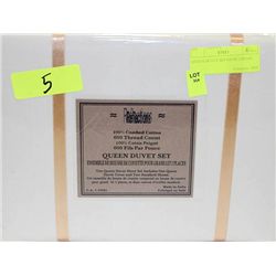 QUEEN DUVET SET 600 TC CREAM