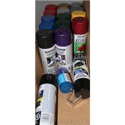 BOX OF ASST SPRAY PAINTS
