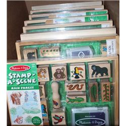 BOX OF STAMP A SCENE WOODEN STAMP SETS
