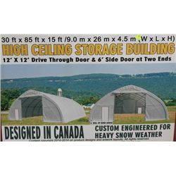 NEW 30' X 85' X 15' HIGH CEILING STORAGE BUILDING