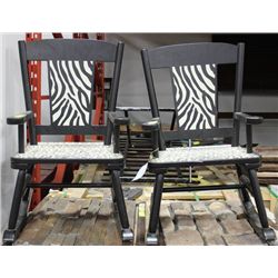 PAIR OF CHILDRENS ZEBRA PRINT ROCKING CHAIRS