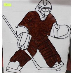 METAL WALL ART HOCKEY GOALIE