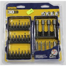 NEW IRWIN 30 PC DRILL AND DRIVE SET