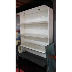 WHITE AND BLACK SHELF W GLASS