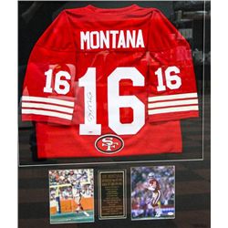 JOE MONTANA SHADOW BOX JERSEY SIGNED W/