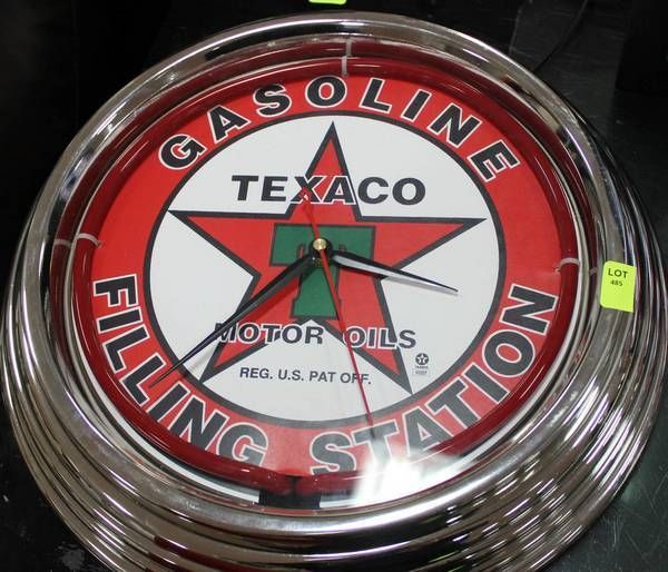 TEXACO GASOLINE NEON WALL CLOCK