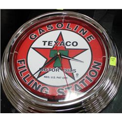 TEXACO GASOLINE NEON WALL CLOCK