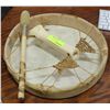 Image 1 : BONE HANDLED NATIVE RAWHIDE DRUM
