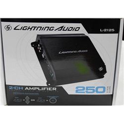 LIGHTENING AUDIO 250 WATT 2 CHANNEL AMP