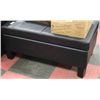 Image 1 : BLACK LEATHERETTE STORAGE OTTOMAN