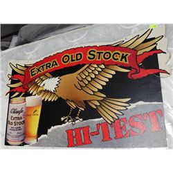 EXTRA OLD STOCK VINTAGE BEER SIGN W TEAR