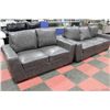 Image 2 : NEW GREY LEATHERETTE SOFA W LOVE SEAT