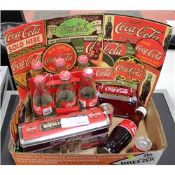 BOX OF COCA COLA COLLECTIBLES