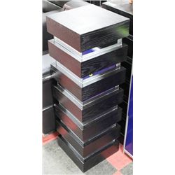 SHOWHOME BLACK AND MIRRORED PLANT STAND X2