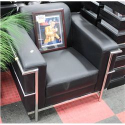 SHOWHOME CHROME AND BLACK LEATHERETTE DESIGNER