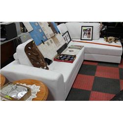 NEW WHITE LEATHERETTE L SHAPE SECTIONAL
