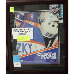 GRETZKY 82-83 COVER AND PLAYOFF TICKET