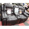 Image 1 : NEW CHOCOLATE BROWN LEATHER RECLINING SOFA W