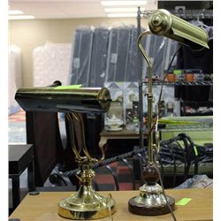PAIR OF BANKERS LAMPS