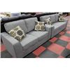 Image 2 : NEW GREY FABRIC SHOWHOME SOFA W LOVE SEAT