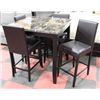 Image 1 : APT SIZE FAUX MARBLE TOP TABLE W 4 STOOLS