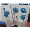 Image 1 : SHOWHOME 3 PC BLUE FLOWER CANVAS PICTURE SET