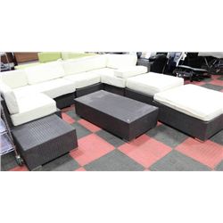 RATTAN STYLE PATIO FURNITURE SET ON CHOICE: WHITE