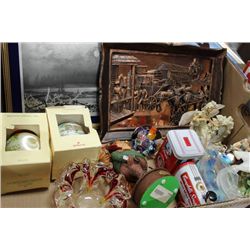 BOX OF MISC ORNAMENTS