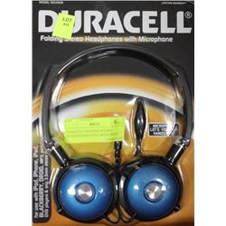DURACELL FOLDING STEREO HEADPHONES WITH MICROPHONE