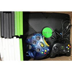 XBOX W/ 2 CONTROLLERS & 18 GAMES