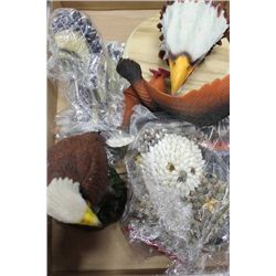 BOX OF DECORATIVE EAGLES AND NATIVE CRAFTS